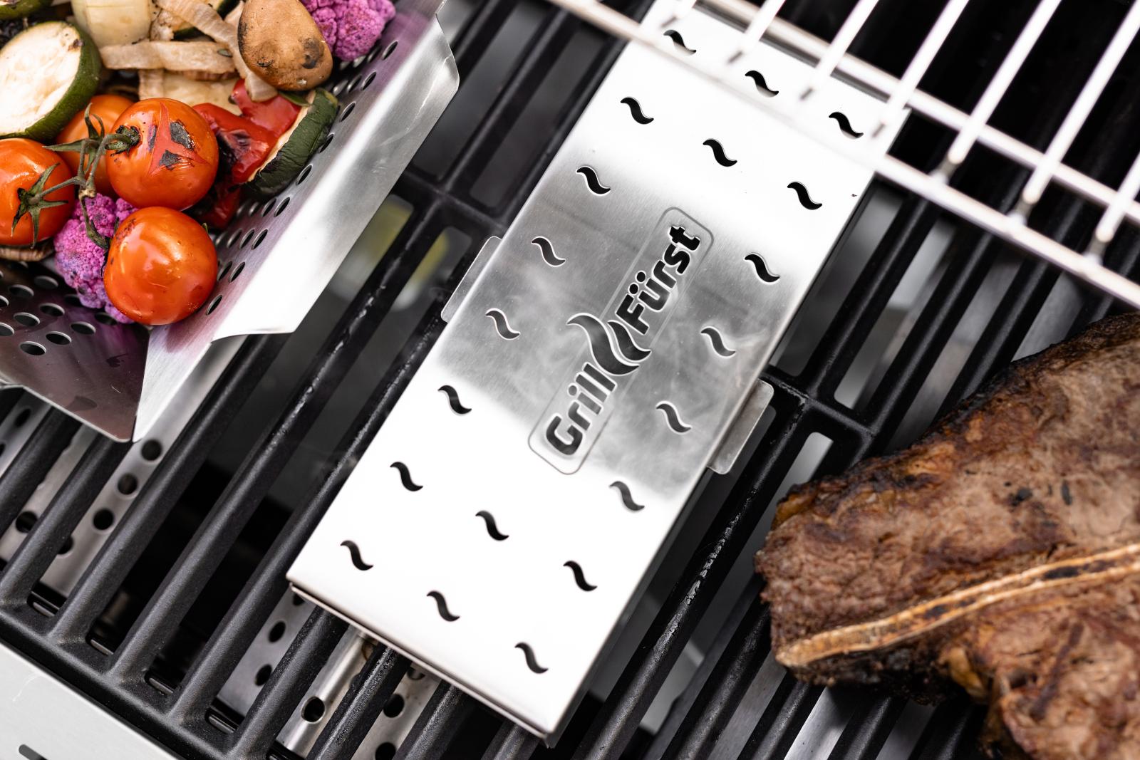Flammengrill -Flammengrill grillfuerst eigenmarke raeucherbox edelstahl grillrost topshot
